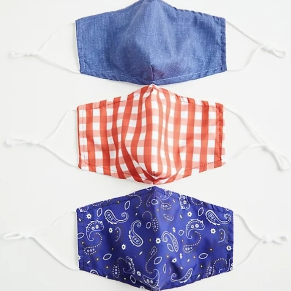 ☆NWT☆ TORRID Washable/Reusable Gingham Bandana 3 pack Masks☆ - Picture 4 of 8